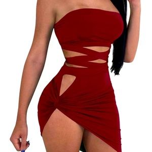 Two piece cute skirt and wrap around top. Can change it into different looks!